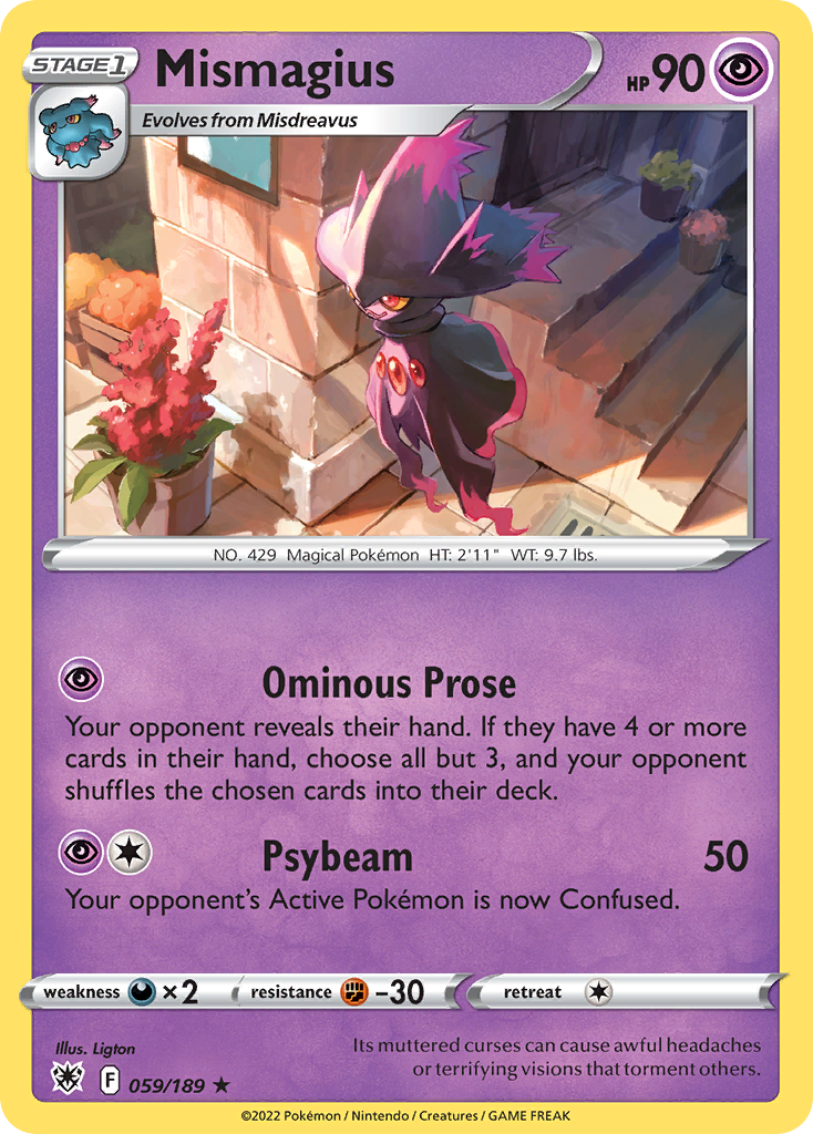 Mismagius 059/189 Rare Reverse Holo Astral Radiance NM/LP