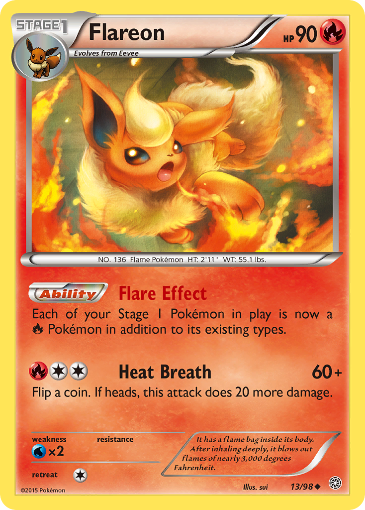 Flareon 13/98 Uncommon Ancient Origins NM/M