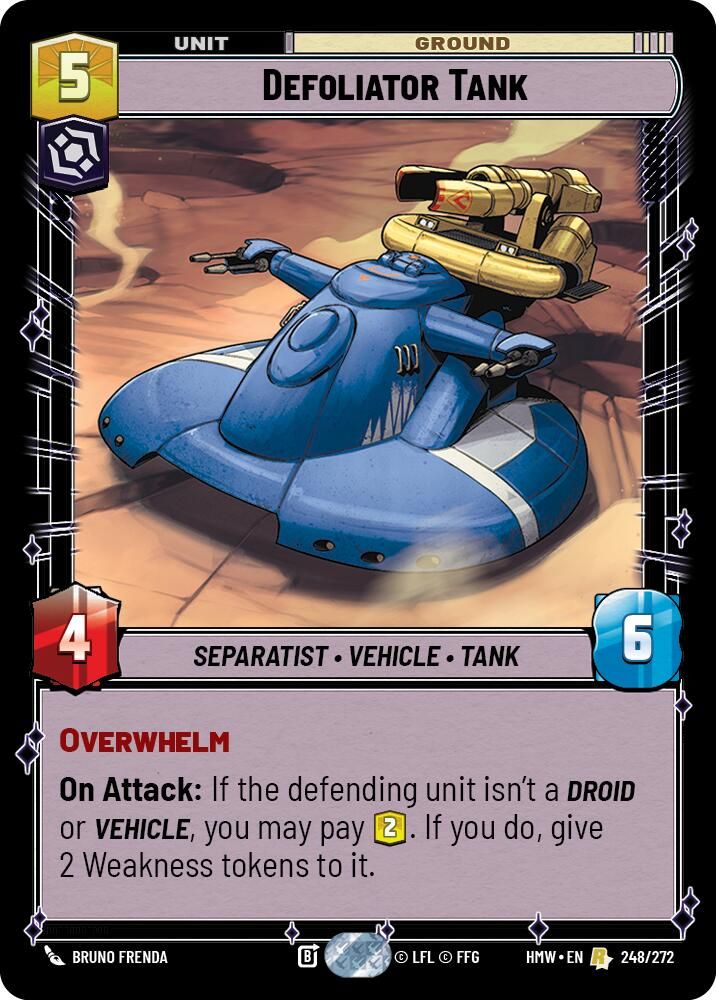 Defoliator Tank 248/272 Rare Homeworlds NM/M
