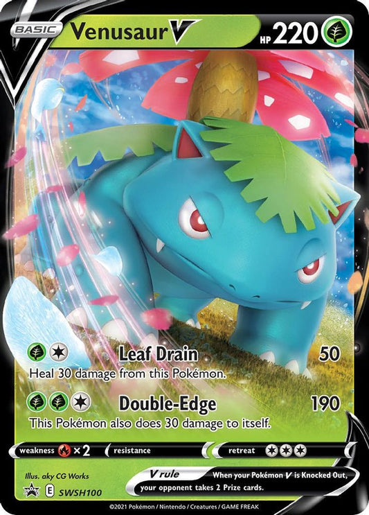 Venusaur V SWSH100 Promo Sword & Shield Promo Holo NM/M