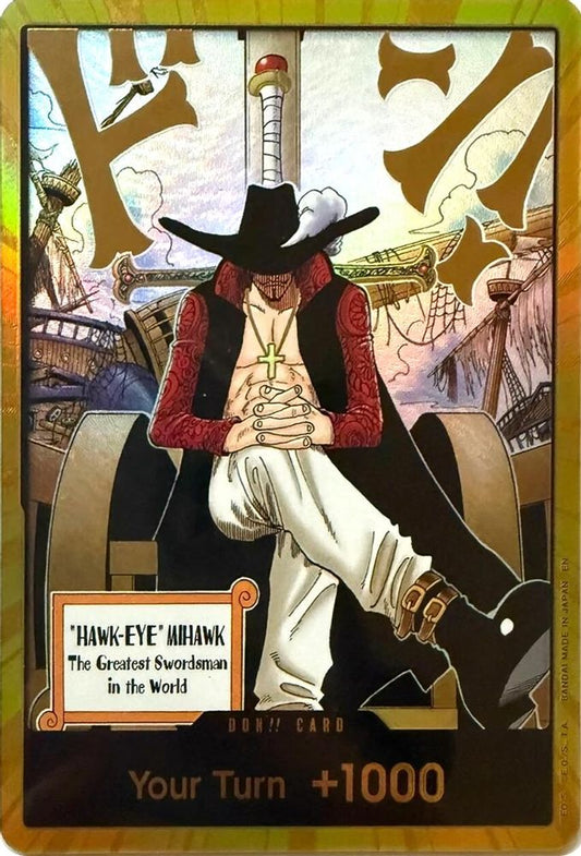 DON!! Card (Dracule Mihawk) (Gold) DON!! The Azure Sea's Seven NM/M