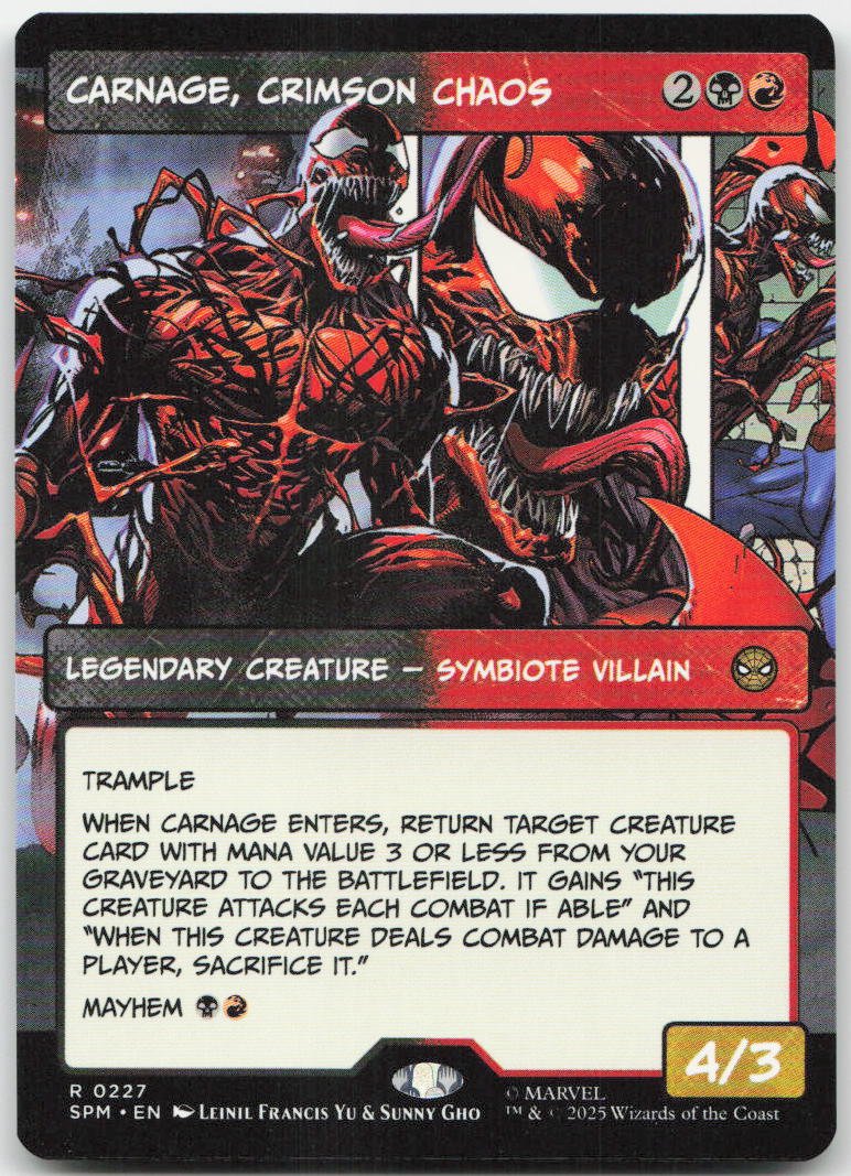 Carnage, Crimson Chaos (Borderless) R Marvel's Spider-Man 227 NM
