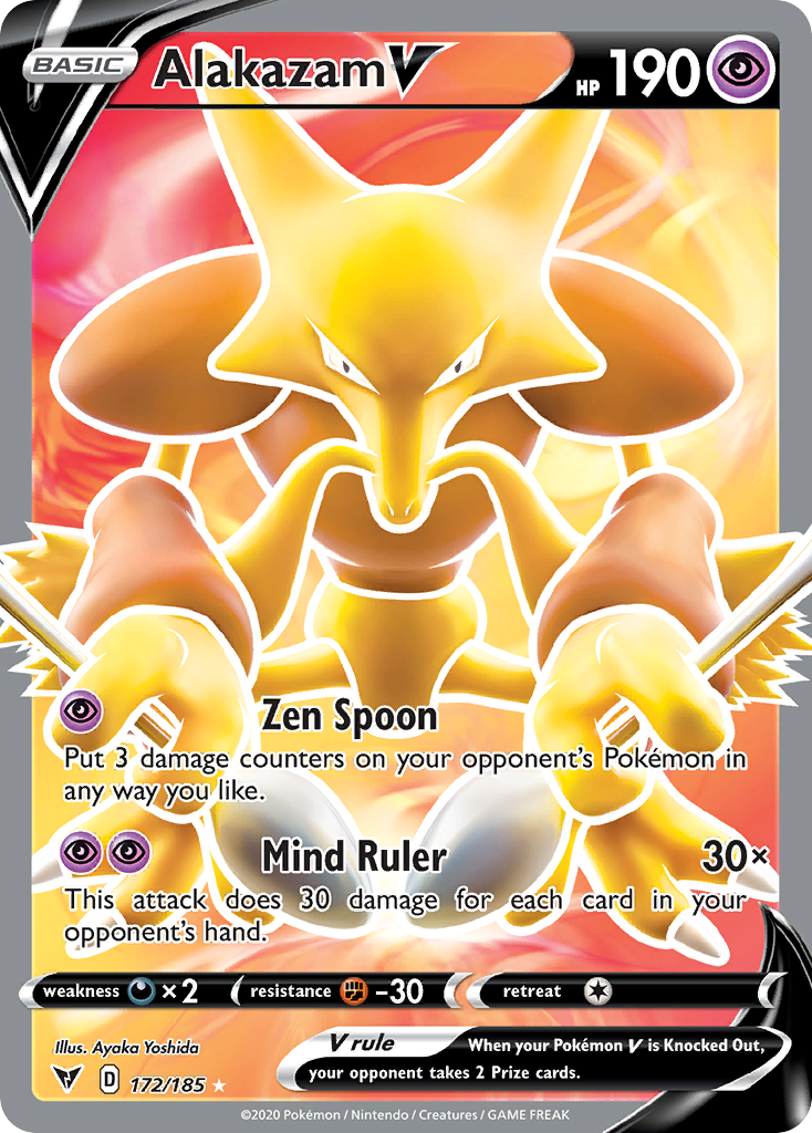 Alakazam V 172/185 Ultra Rare Vivid Voltage NM/M