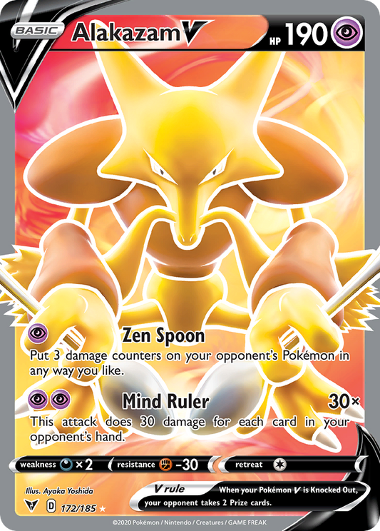 Alakazam V 172/185 Ultra Rare Vivid Voltage NM/M