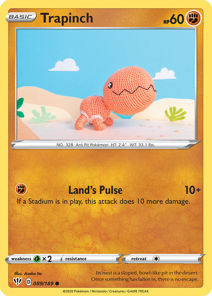 Trapinch 089/189 Common Reverse Holo Darkness Ablaze NM/LP