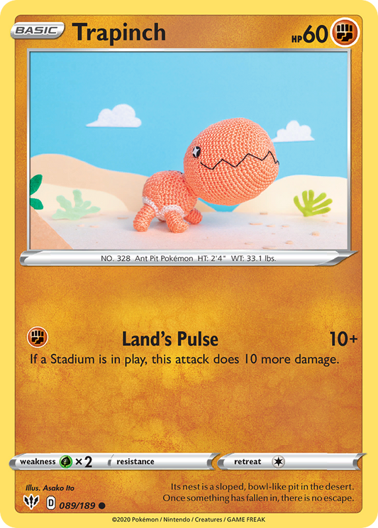 Trapinch 089/189 Common Reverse Holo Darkness Ablaze NM/LP