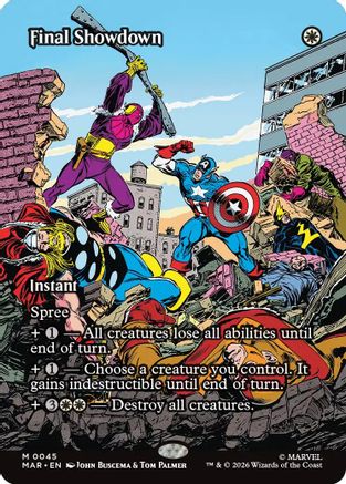 Final Showdown (Borderless) 45 Mythic Marvel Universe Eternal-Legal NM/M