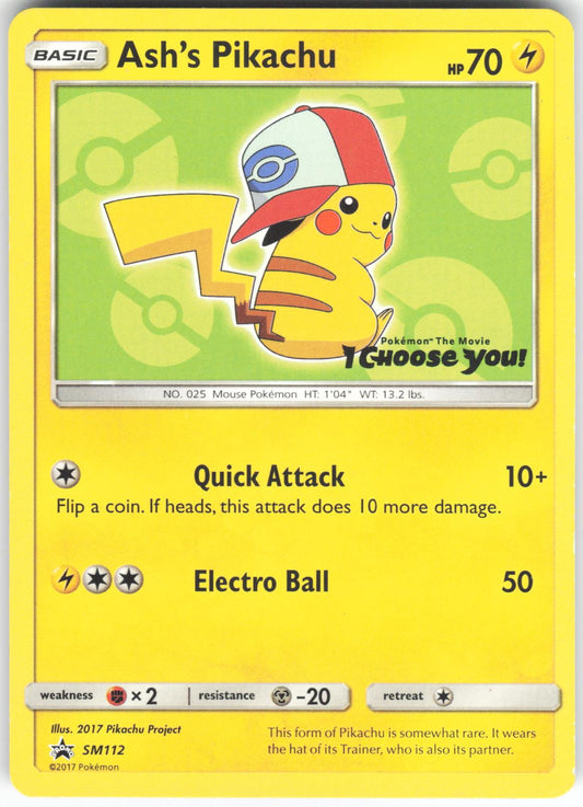 Ash's Pikachu - SM112 Promo Sun & Moon Promo DMG
