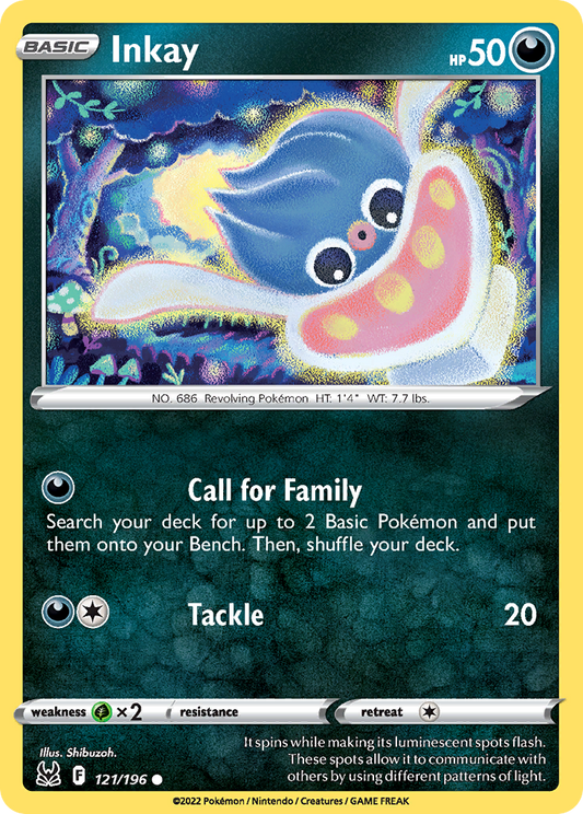 Inkay 121/196 Common Reverse Holo Lost Origin NM/LP
