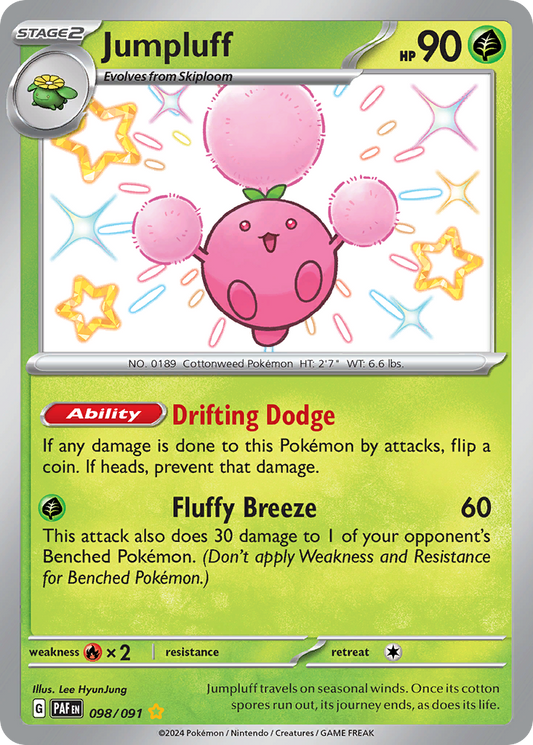 Jumpluff 098/091 Shiny Rare Paldean Fates NM/M