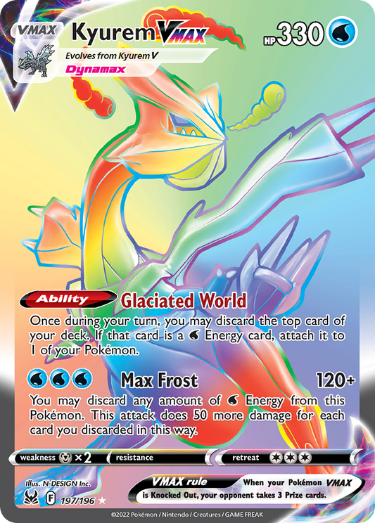 Kyurem VMAX 197/196 Rainbow Rare Lost Origin NM/M