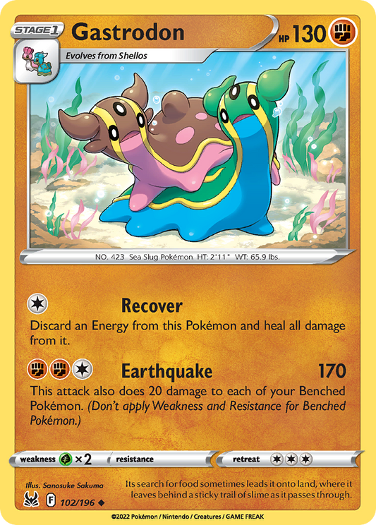 Gastrodon 102/196 Uncommon Reverse Holo Lost Origin NM/LP