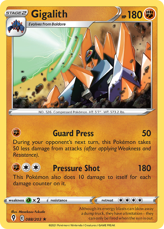 Gigalith 088/203 Rare Reverse Holo Evolving Skies NM/LP