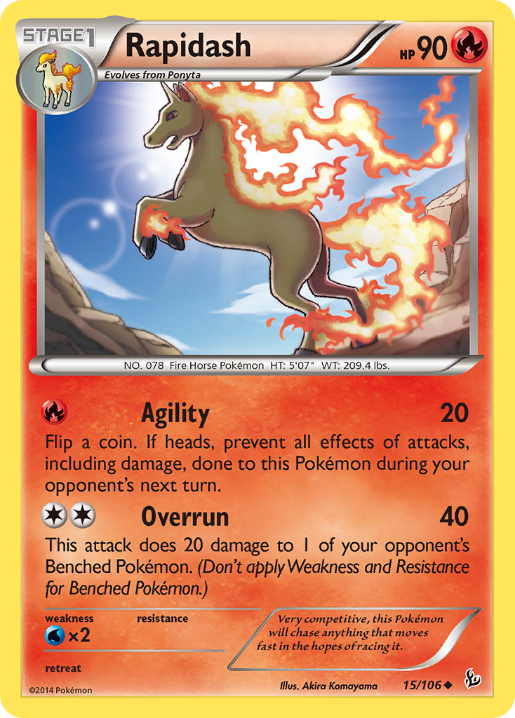 Rapidash 15/106 Uncommon Flashfire NM/M