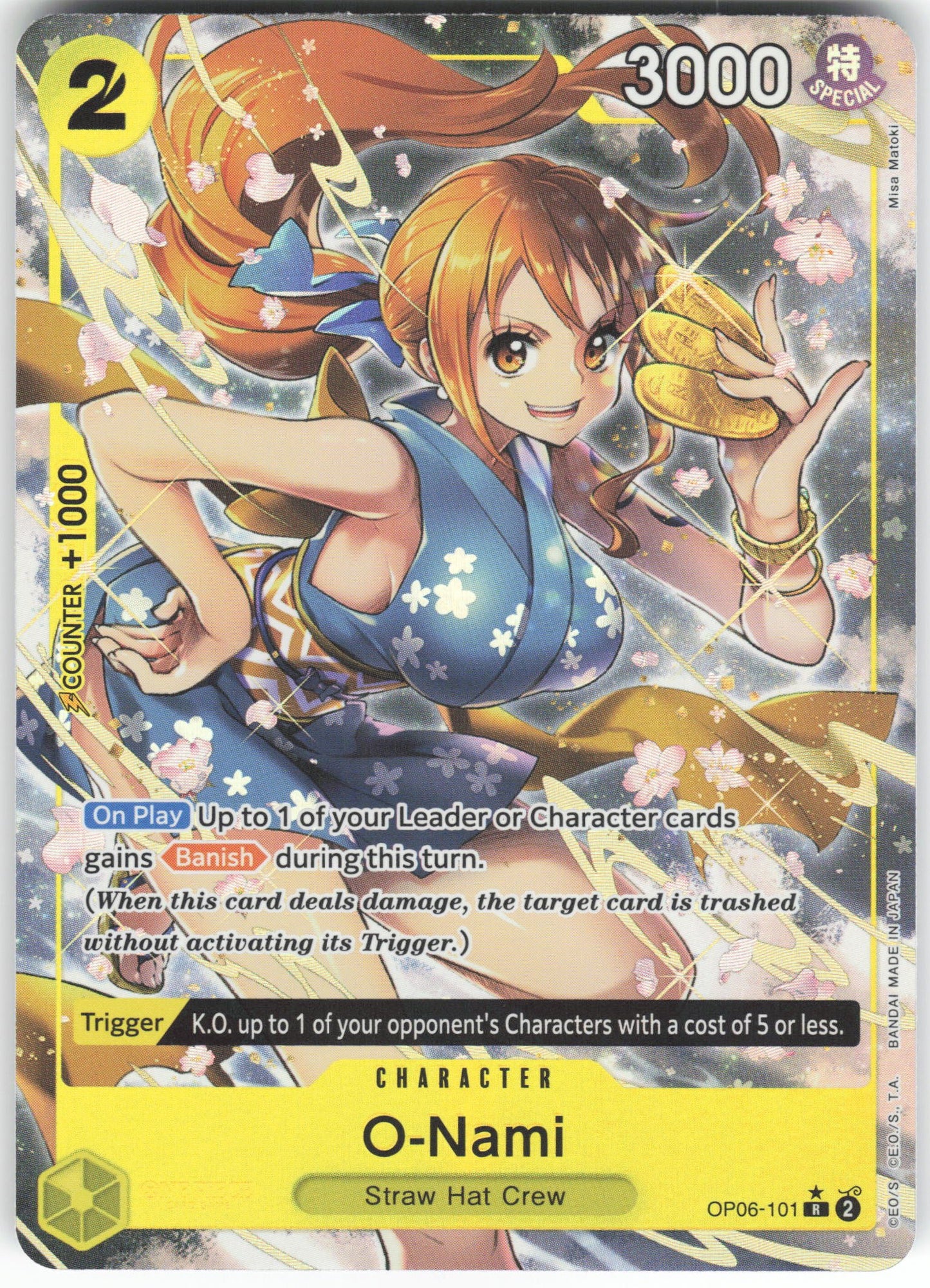 O-Nami (Alternate Art) R Wings of the Captain OP06-101 NM