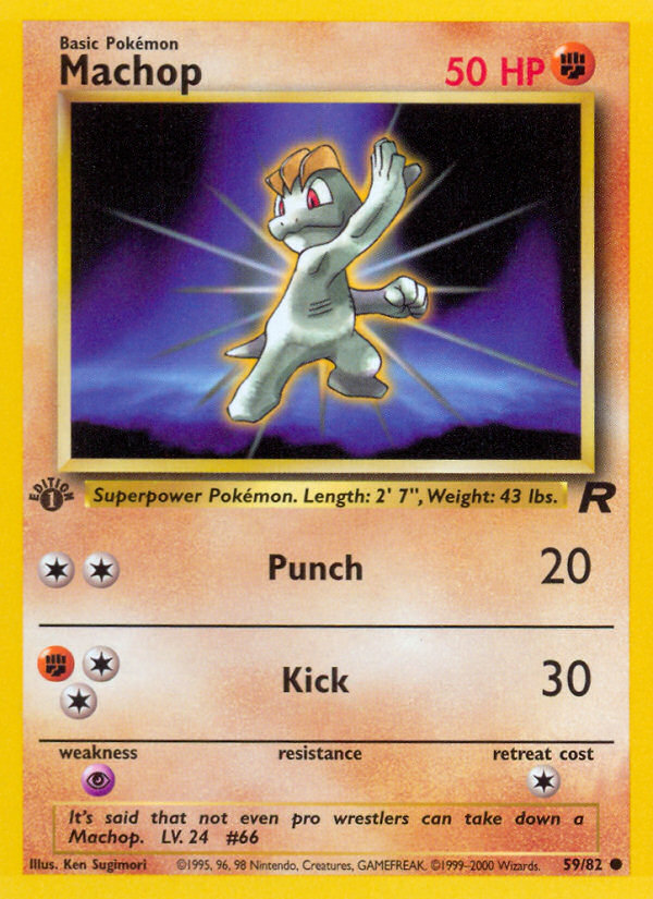 Machop 59/82 Common Team Rocket Unlimited NM/M