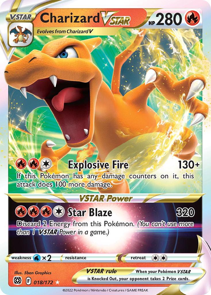 Charizard VSTAR 018/172 VSTAR Rare Brilliant Stars Holo NM/M