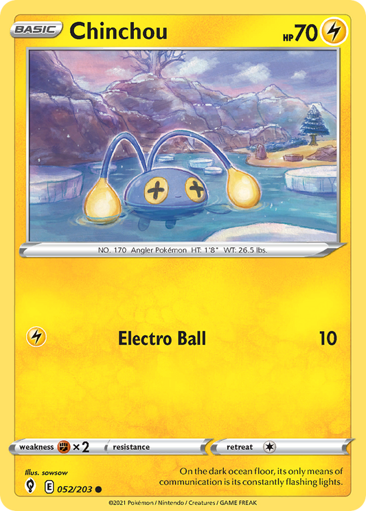 Chinchou 052/203 Common Reverse Holo Evolving Skies NM/LP