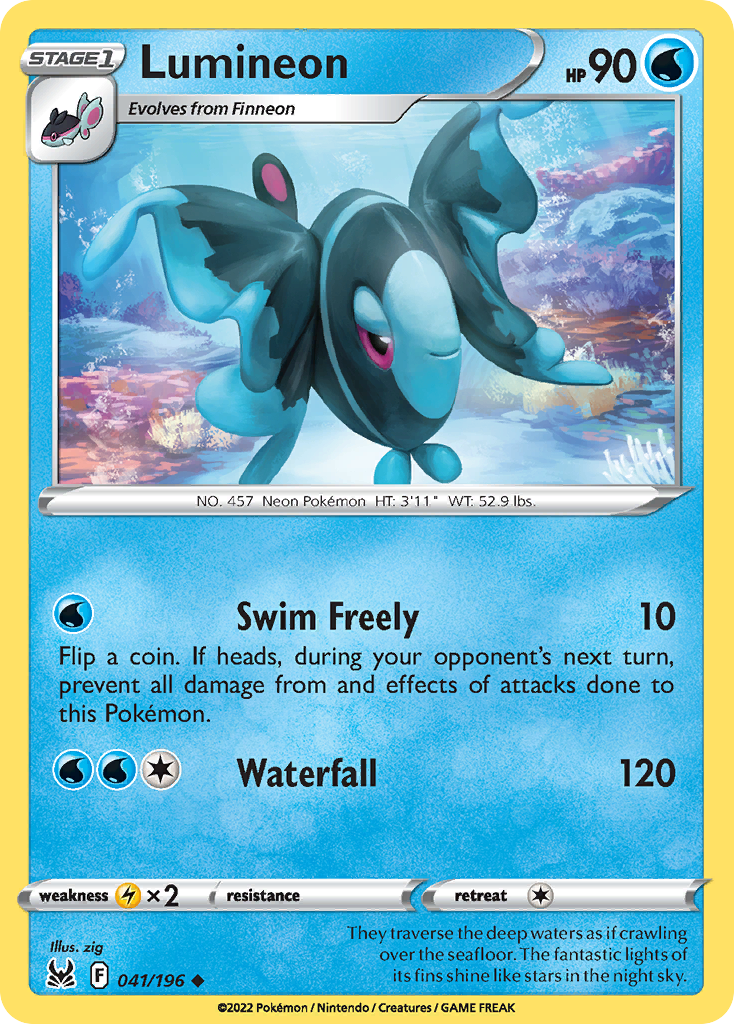 Lumineon 041/196 Uncommon Reverse Holo Lost Origin NM/LP