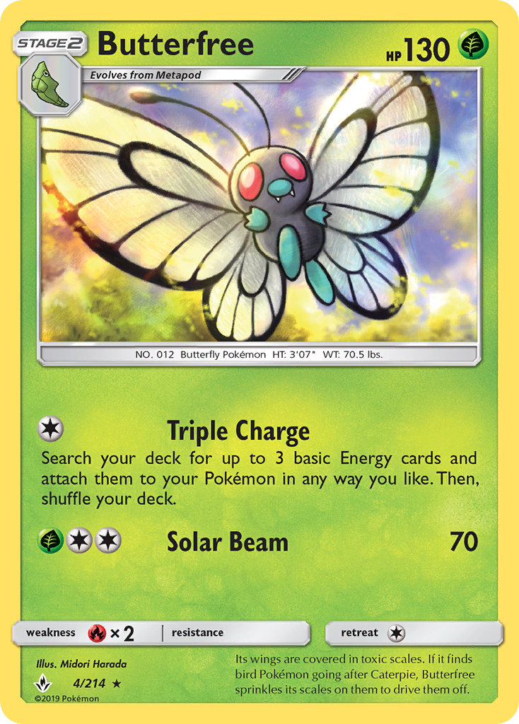 Butterfree 4/214 Rare Unbroken Bonds NM/LP