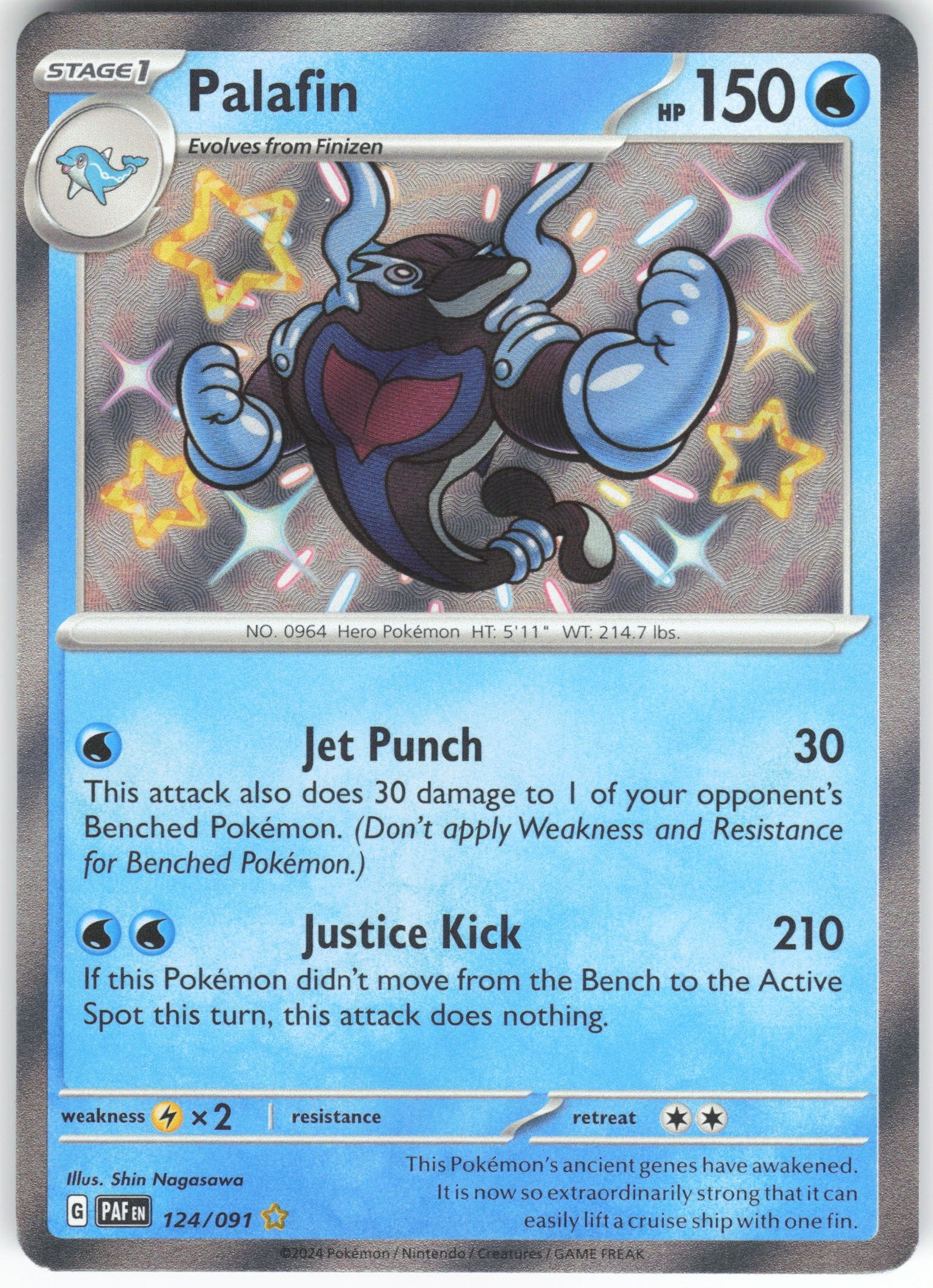 Palafin - Shiny Rare SV: Paldean Fates 124/091 NM
