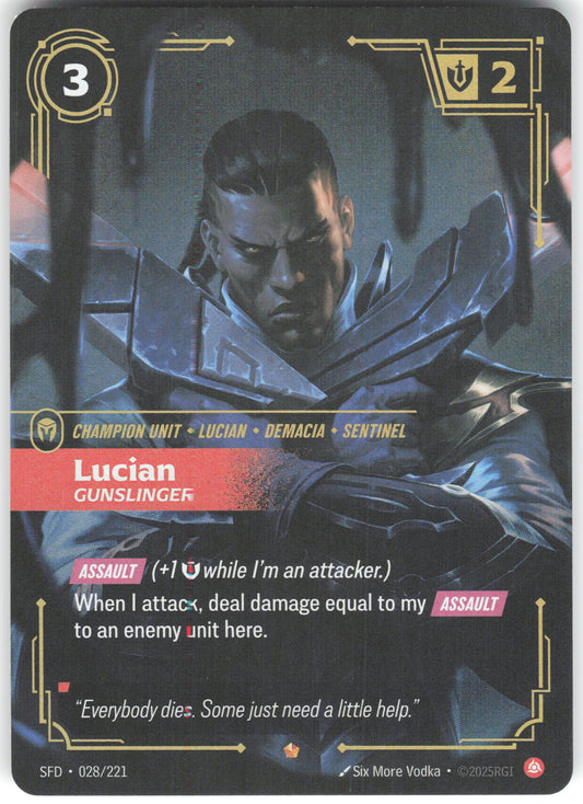 Lucian - Gunslinger Epic Spiritforged 028/221 NM