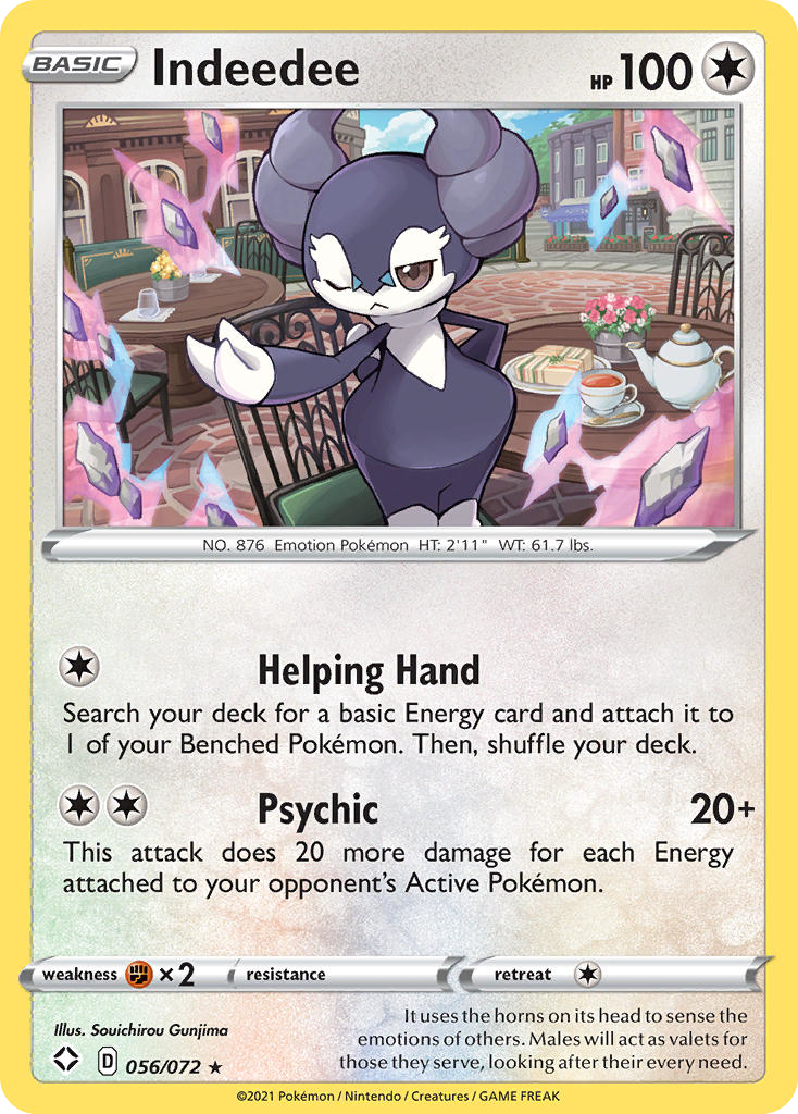 Indeedee 056/072 Rare Shining Fates Holo NM/LP