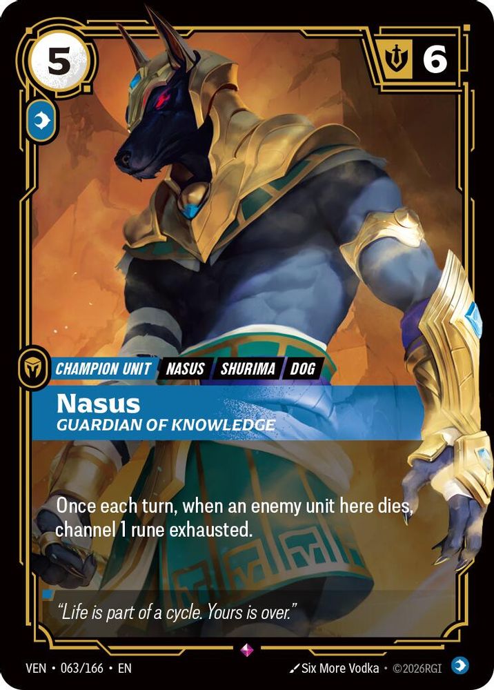 Nasus - Guardian of Knowledge 063/166 Rare Vendetta NM/M