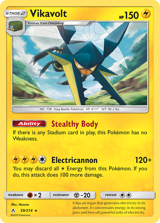 Vikavolt 59/214 Rare Unbroken Bonds Holo NM/LP