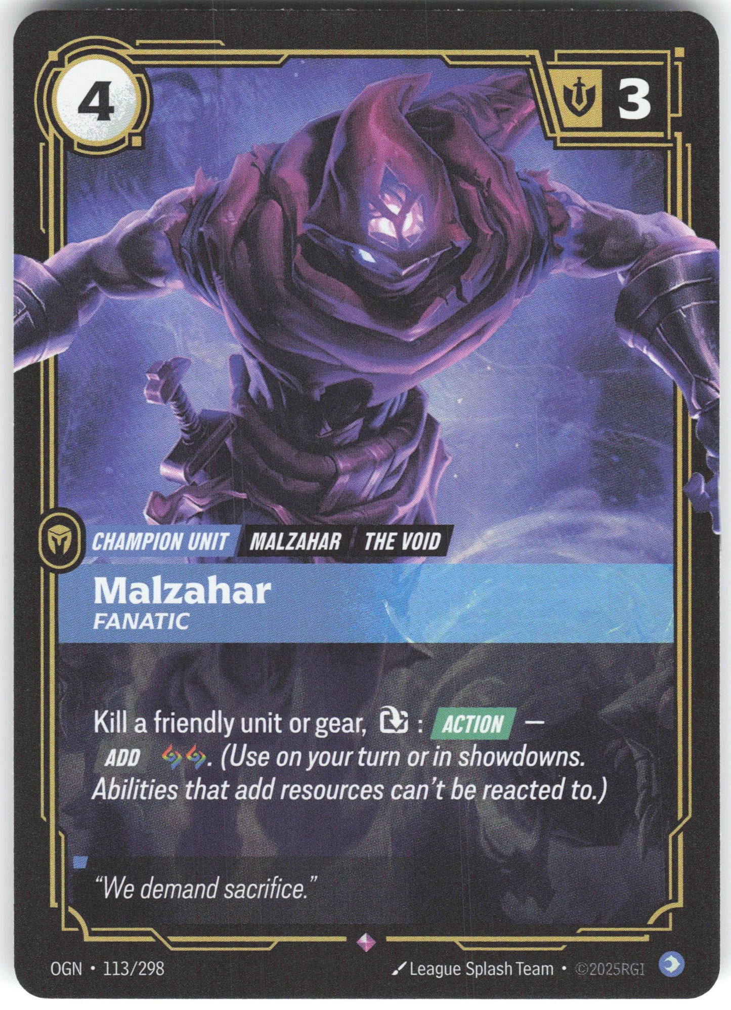 Malzahar - Fanatic Rare Origins 113/298 NM