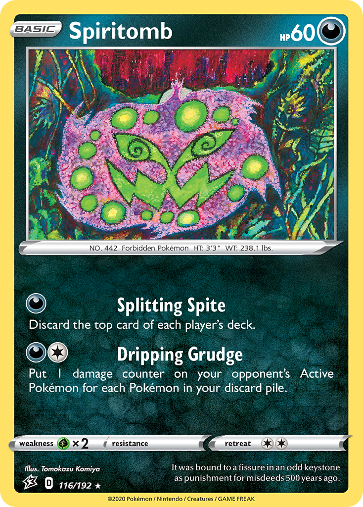 Spiritomb 116/192 Rare Reverse Holo Rebel Clash NM/LP