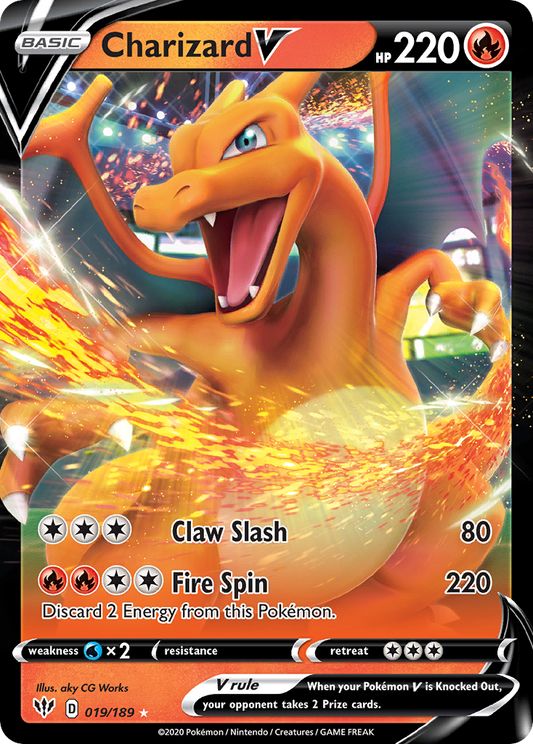 Charizard V 019/189 V Rare Darkness Ablaze Holo NM/M