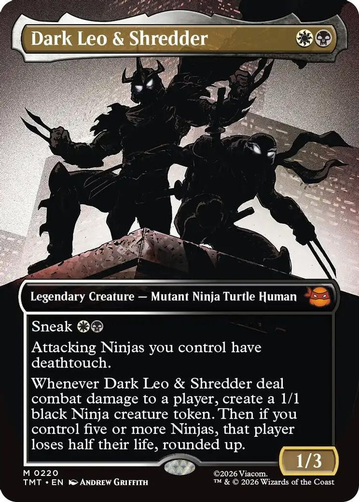 Dark Leo & Shredder (Borderless) 0220 Mythic Foil Teenage Mutant Ninja Turtles NM/M