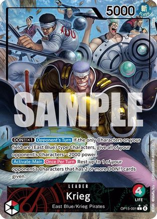 Krieg (Alternate Art) OP15-001 Leader Adventure on Kami's Island NM/M
