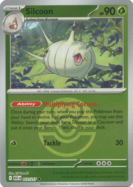Silcoon (Love Ball) 012/217 Common Reverse Holo Ascended Heroes NM/M