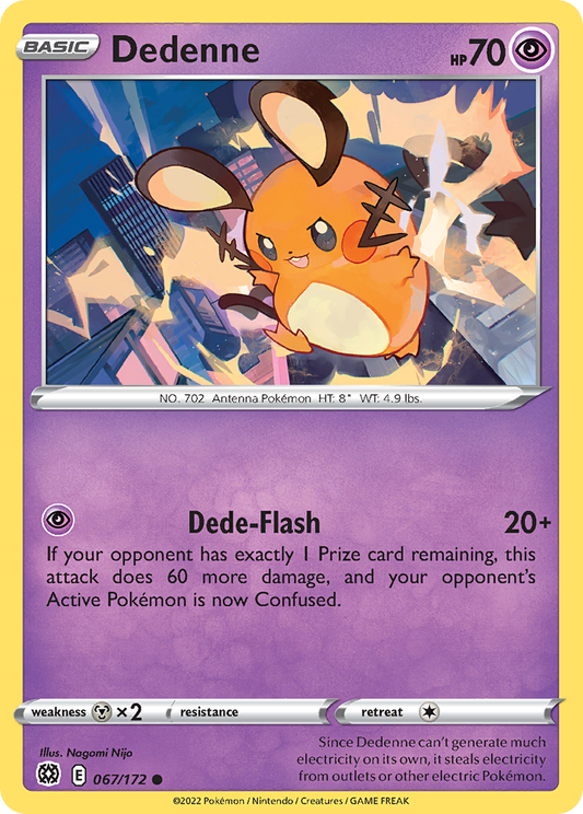 Dedenne 067/172 Common Reverse Holo Brilliant Stars NM/LP