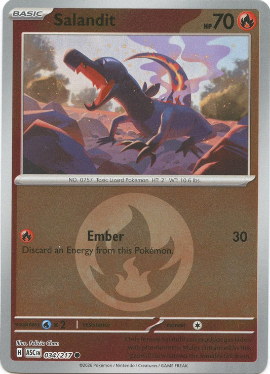 Salandit (Energy Symbol Pattern) 034/217 Reverse Holo Ascended Heroes NM/M