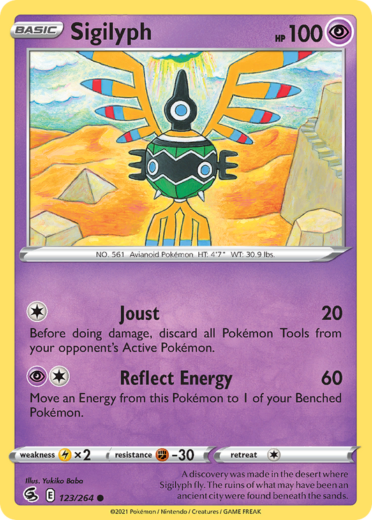 Sigilyph 123/264 Common Reverse Holo Fusion Strike NM/LP