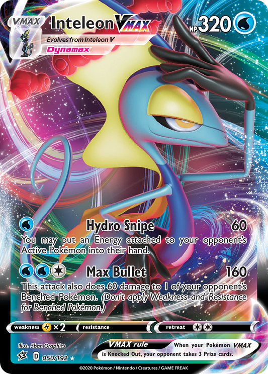 Inteleon VMAX 050/192 VMAX Rare Rebel Clash Holo NM/M