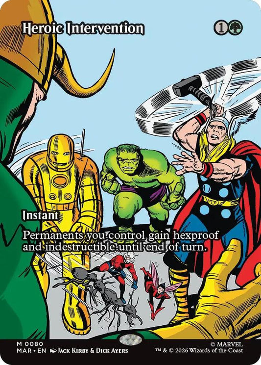 Heroic Intervention (0080) (Borderless) 80 Foil Marvel Universe Eternal-Legal NM/M