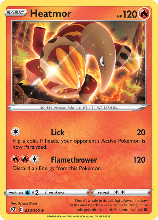 Heatmor 034/192 Uncommon Reverse Holo Rebel Clash NM/LP
