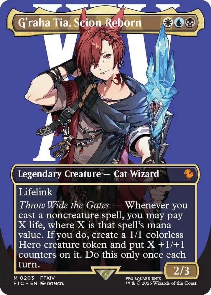 G'raha Tia, Scion Reborn (Borderless) 203 Mythic Foil Commander: FINAL FANTASY NM/M