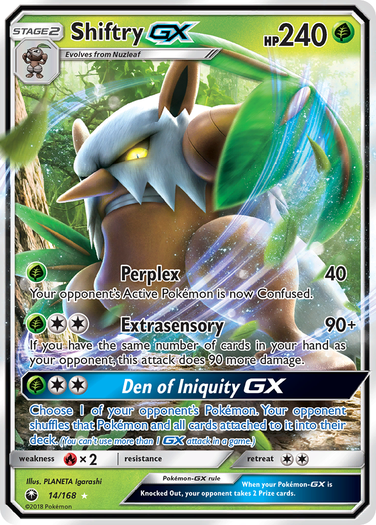 Shiftry GX 14/168 GX Rare Celestial Storm Holo NM/M