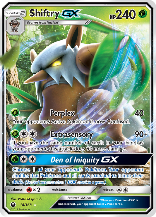 Shiftry GX 14/168 GX Rare Celestial Storm Holo NM/M