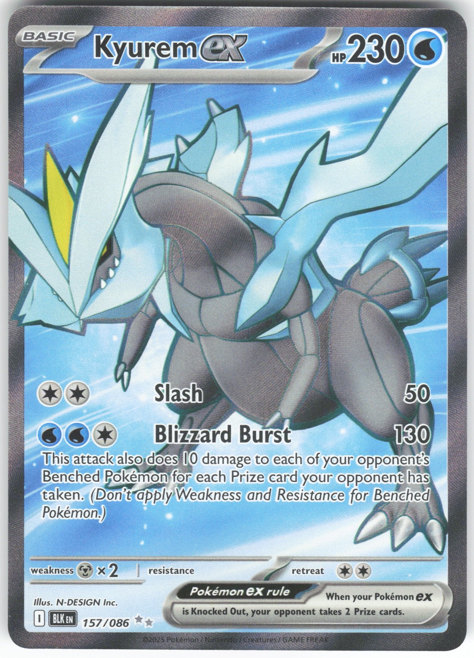 Kyurem ex - Ultra Rare SV: Black Bolt 157/086 NM