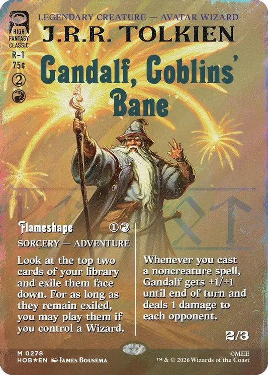 Gandalf, Goblins' Bane (Borderless) (Surge Foil) 278 Mythic The Hobbit Holo NM/M