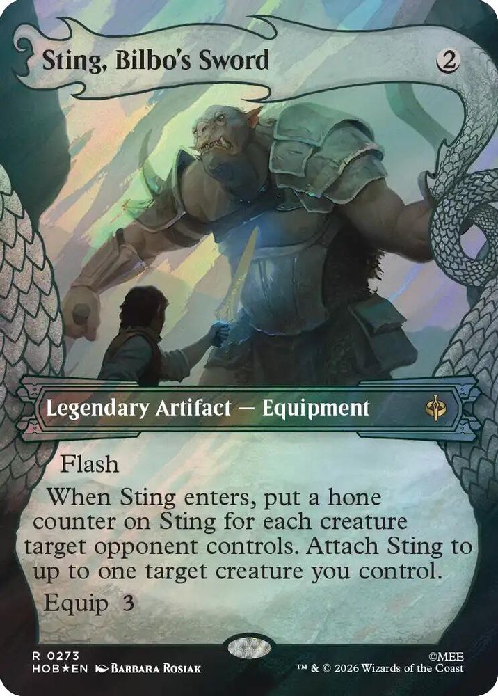 Sting, Bilbo's Sword (Showcase) (Surge Foil) 273 Rare The Hobbit Holo NM/M