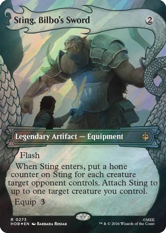Sting, Bilbo's Sword (Showcase) (Surge Foil) 273 Rare The Hobbit Holo NM/M