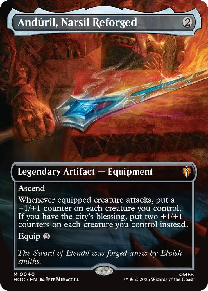 Anduril, Narsil Reforged (Borderless) 40 Foil The Hobbit: Eternal-Legal NM/M