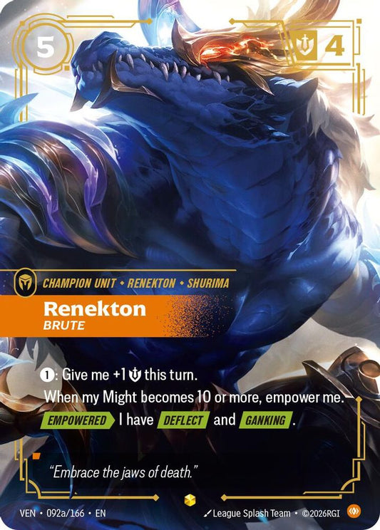 Renekton - Brute (Alternate Art) 092A/166 Showcase Vendetta NM/M